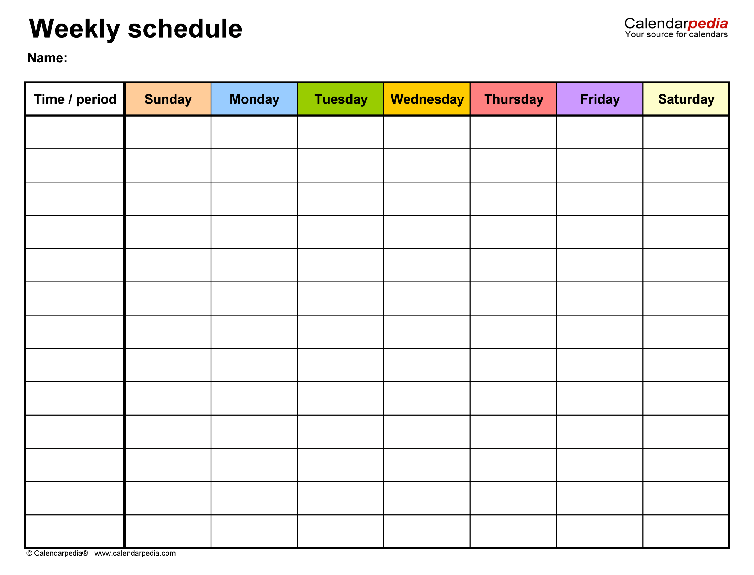 schedule template in excel