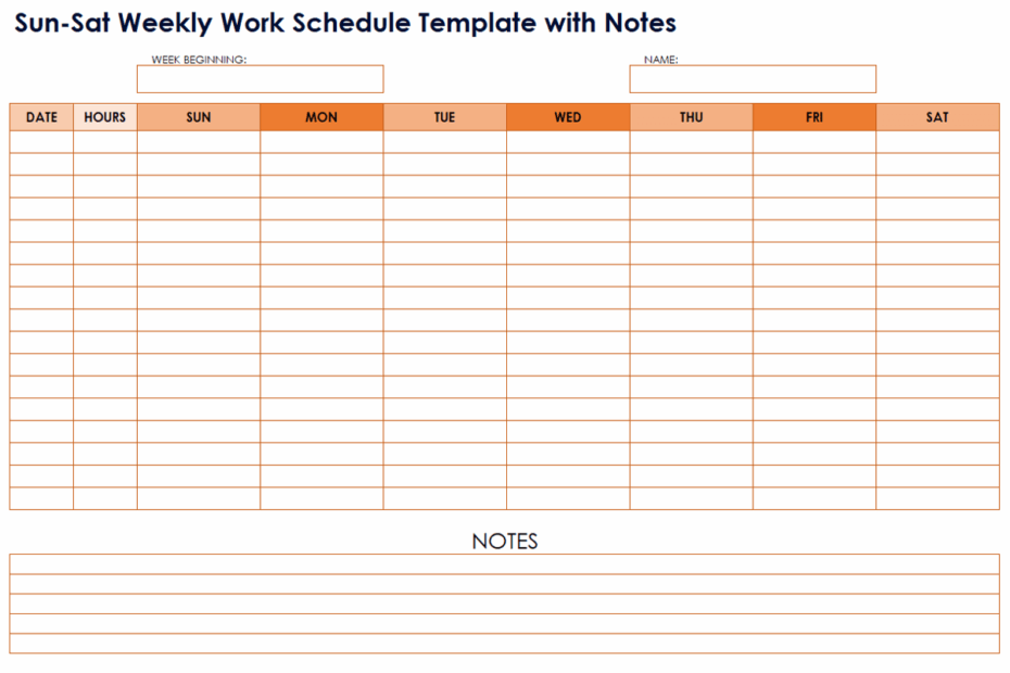 Free Work Schedule Templates For Word And Excel Smartsheet