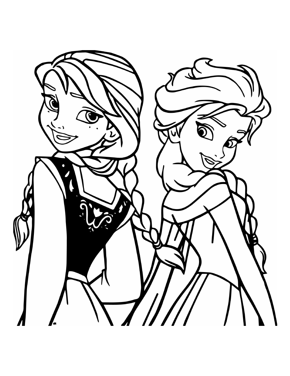elsa and anna coloring pages printable
