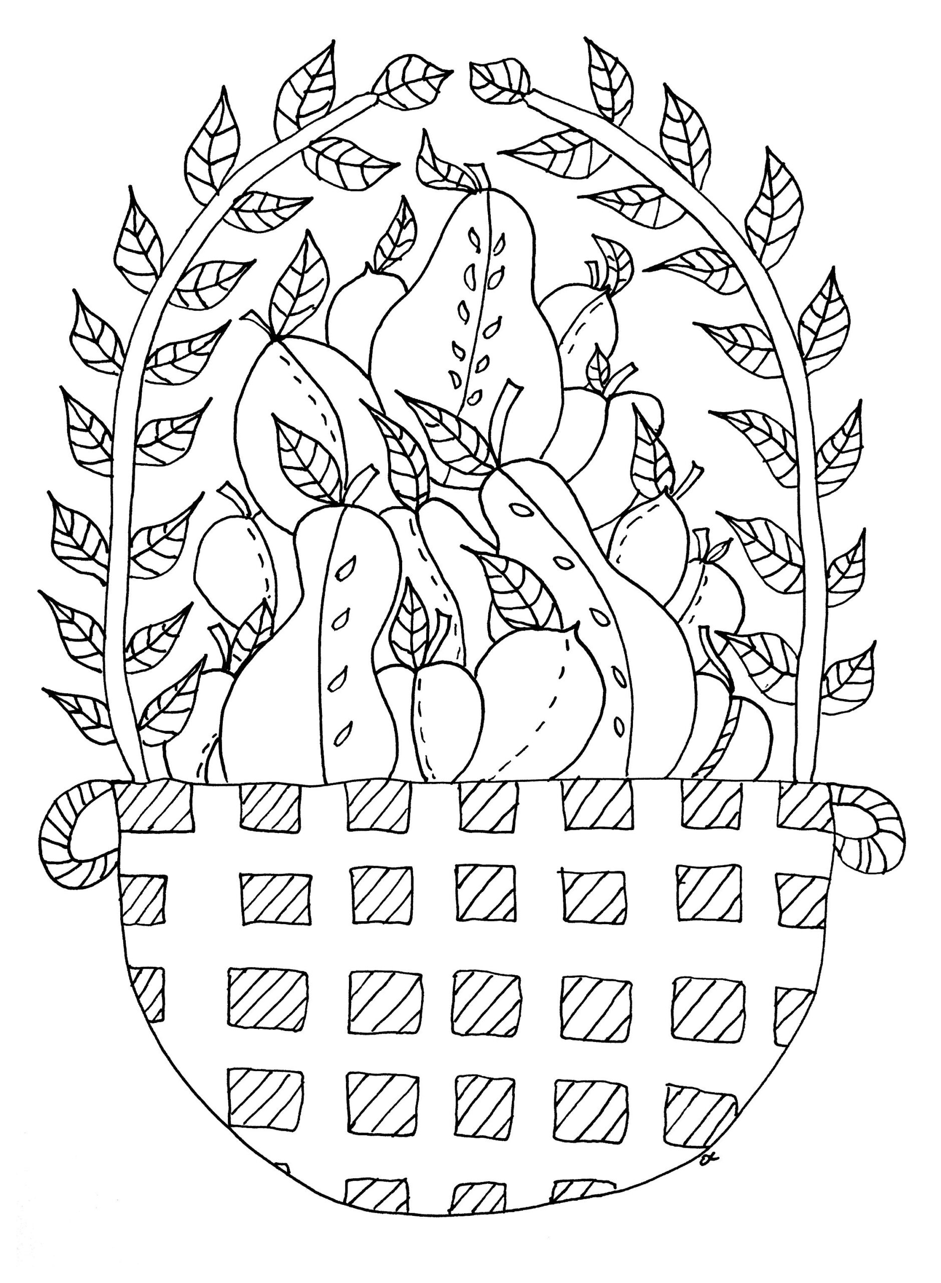 fruit basket coloring pages