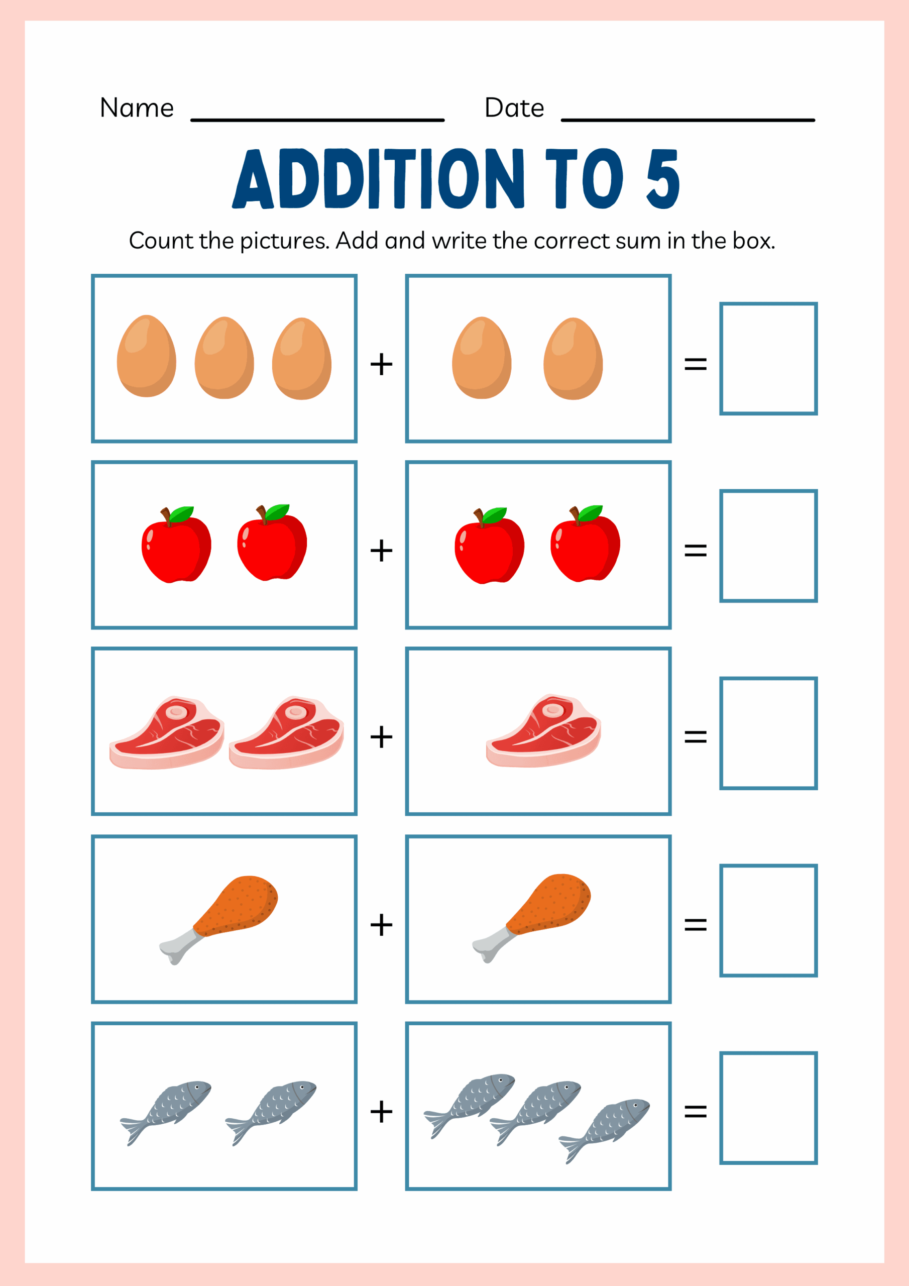 math kindergarten worksheets