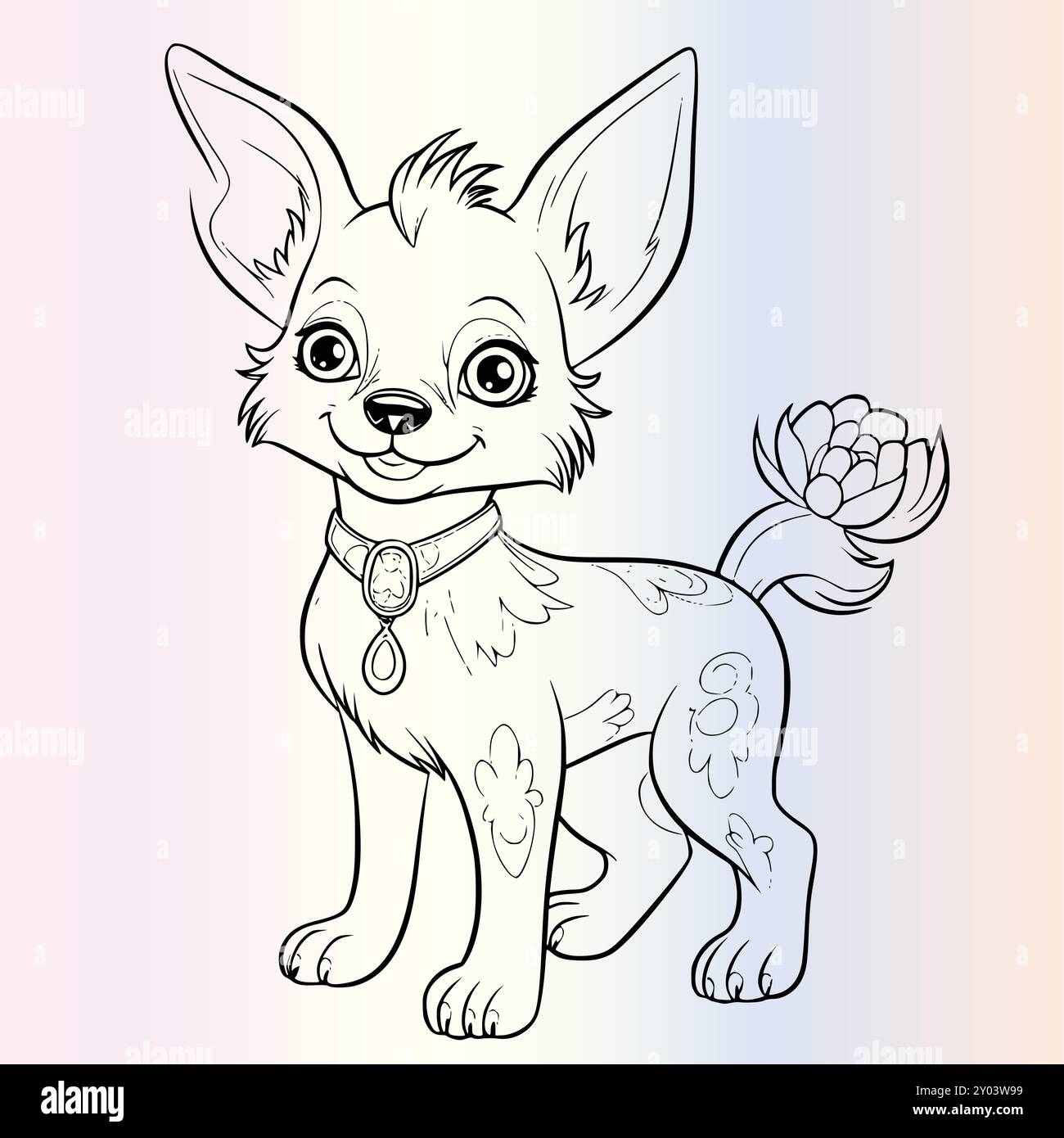 Funny Chihuahua Dog Coloring Page Drawing For Kids Stock Vector Image U0026 Art Alamy