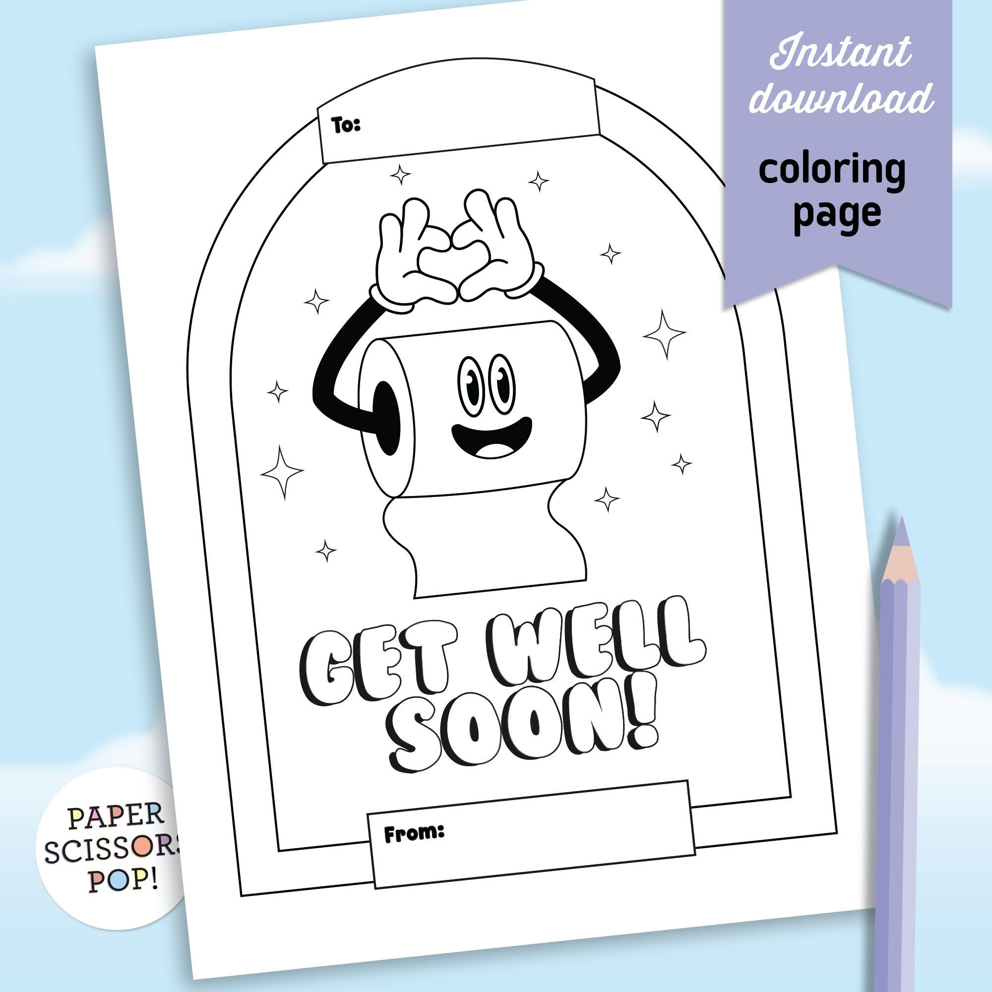 get well soon pictures to color