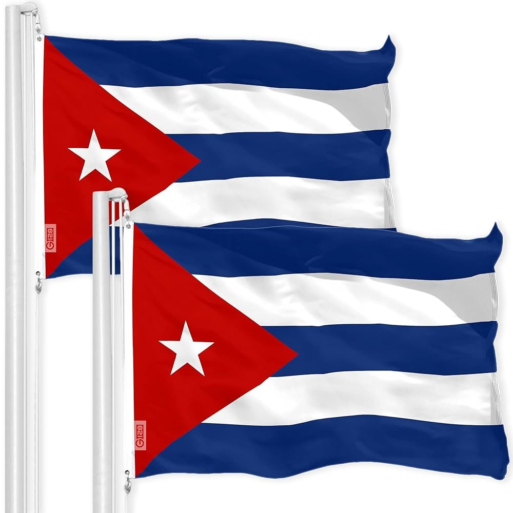 G128 2 PACK Cuba Cuban Flag 3x5 Feet Printed 150D Indoor Outdoor Vibrant Colors Brass Grommets Quality Polyester Much Thicker More Durable Than 100D 75D Polyester Buy Online At