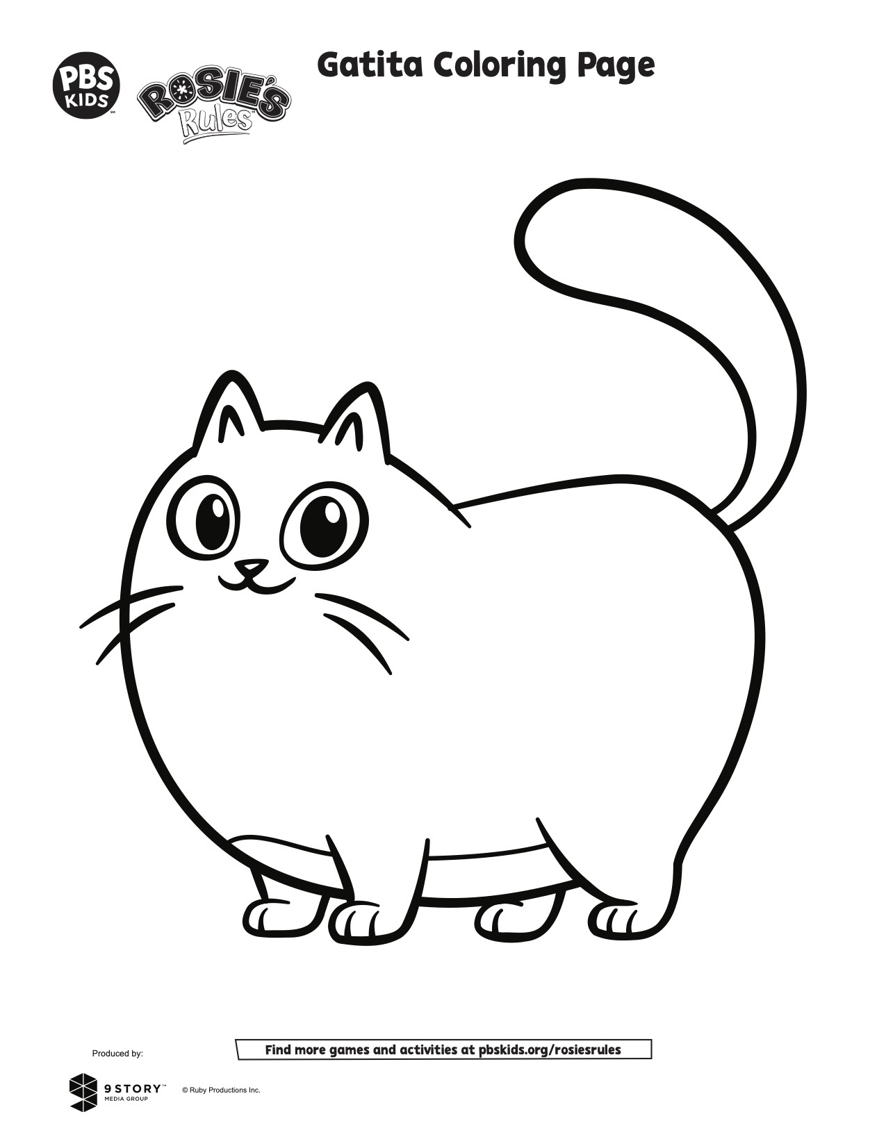 Gatita Coloring Page Kids Coloring Pages PBS KIDS For Parents