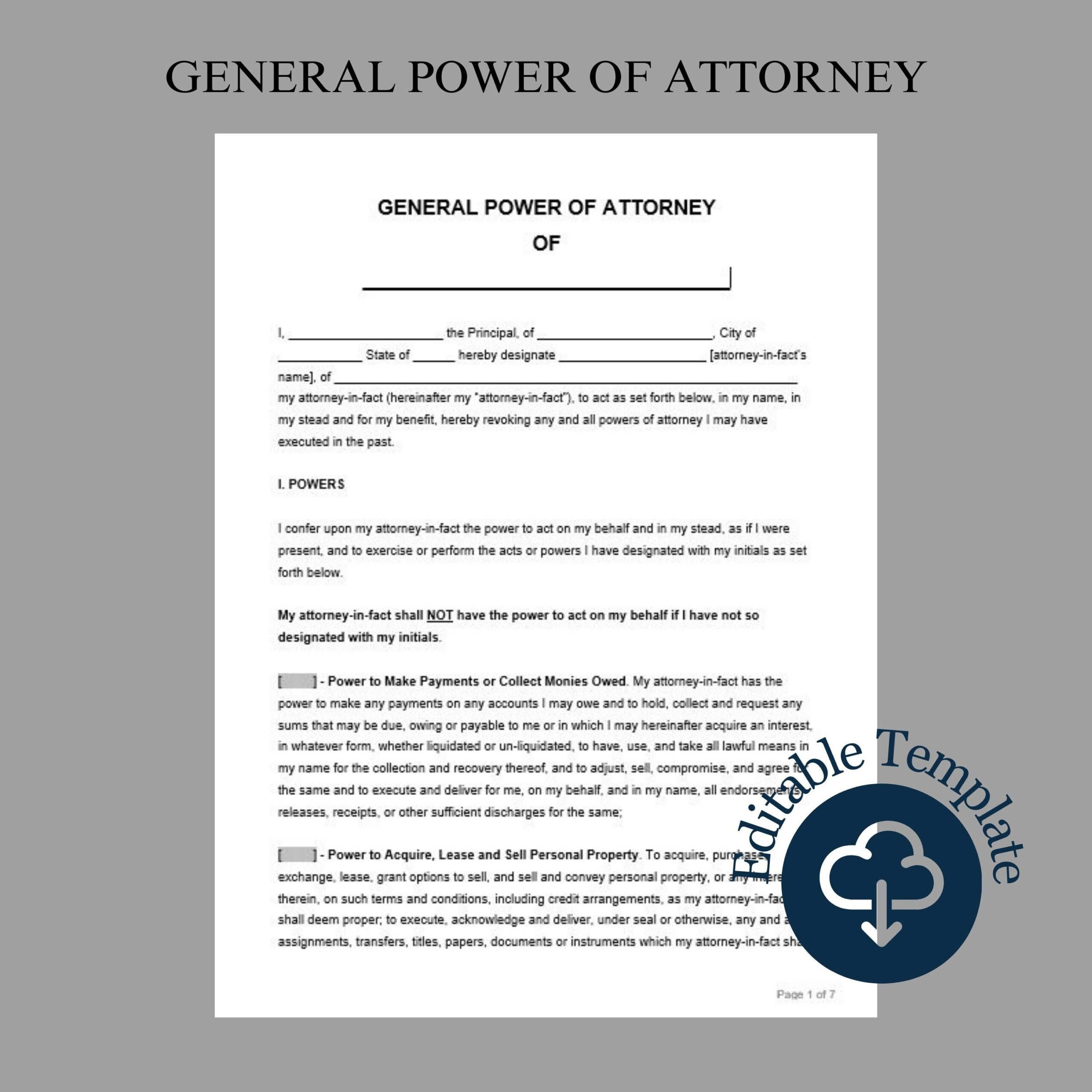 free printable power attorney forms