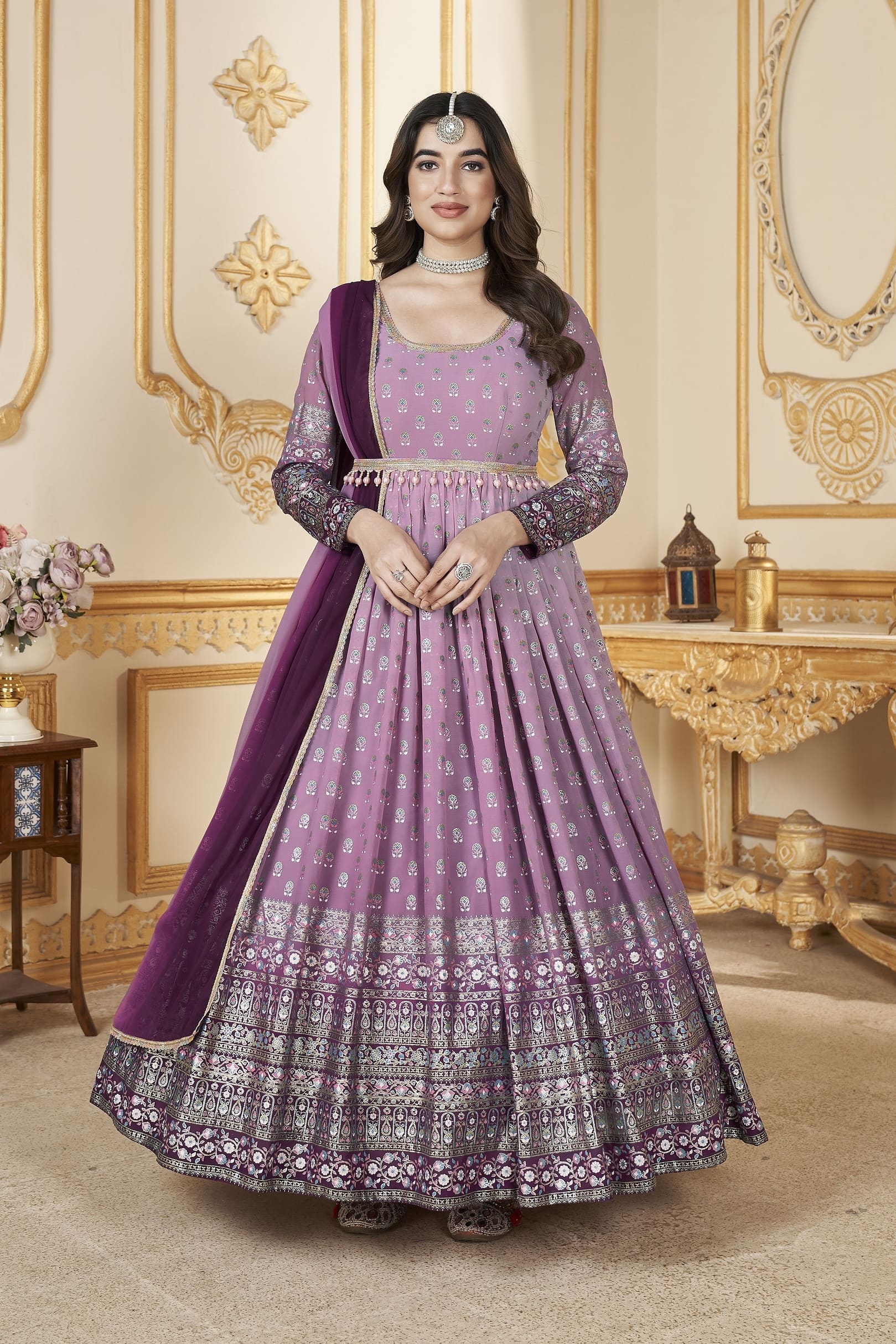 pink purple color dress