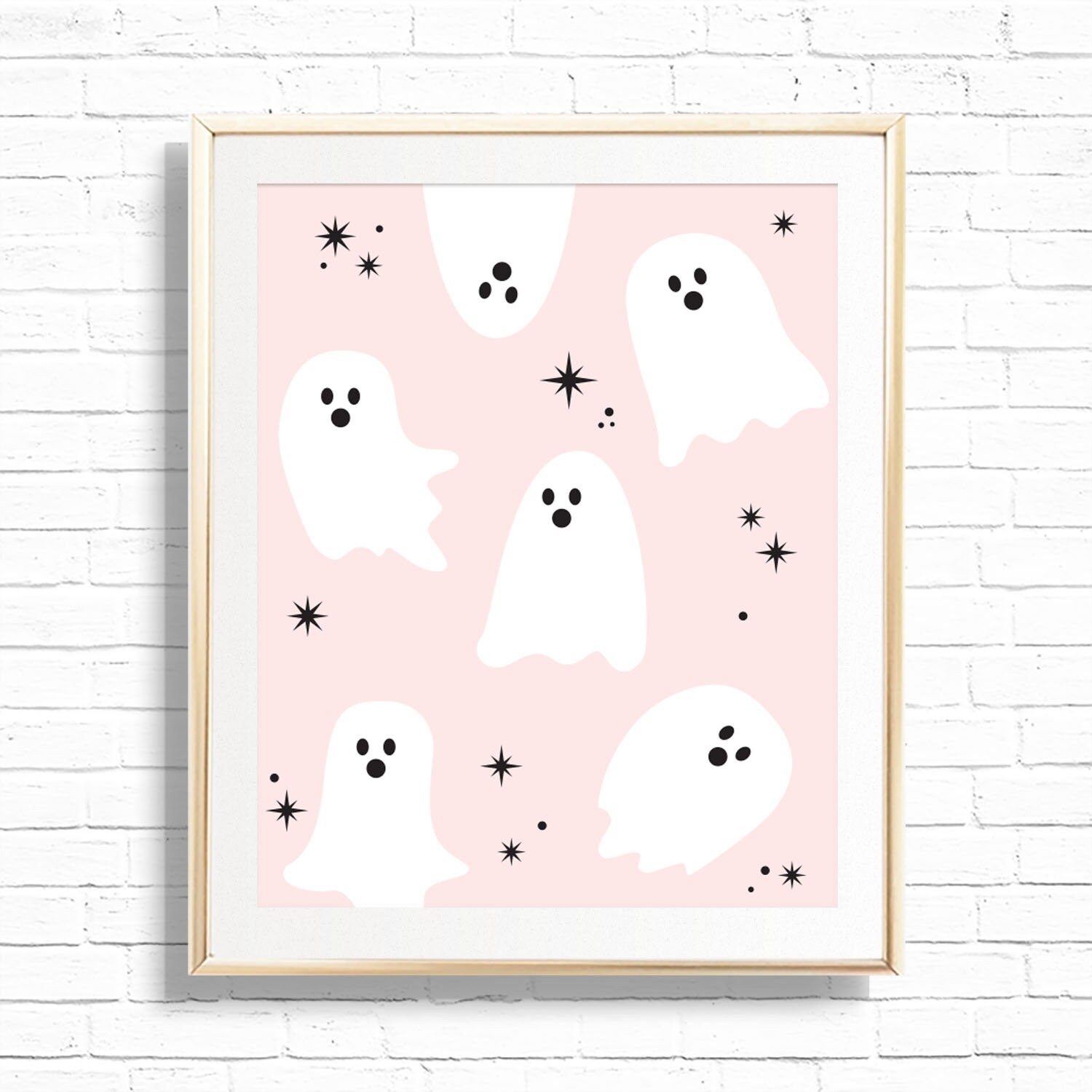 Ghost Pattern Print Printable Pink Halloween Girl Birthday Party 