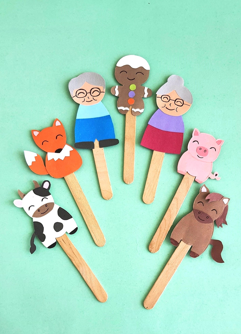 Gingerbread Man Puppets Templates Moms And Crafters