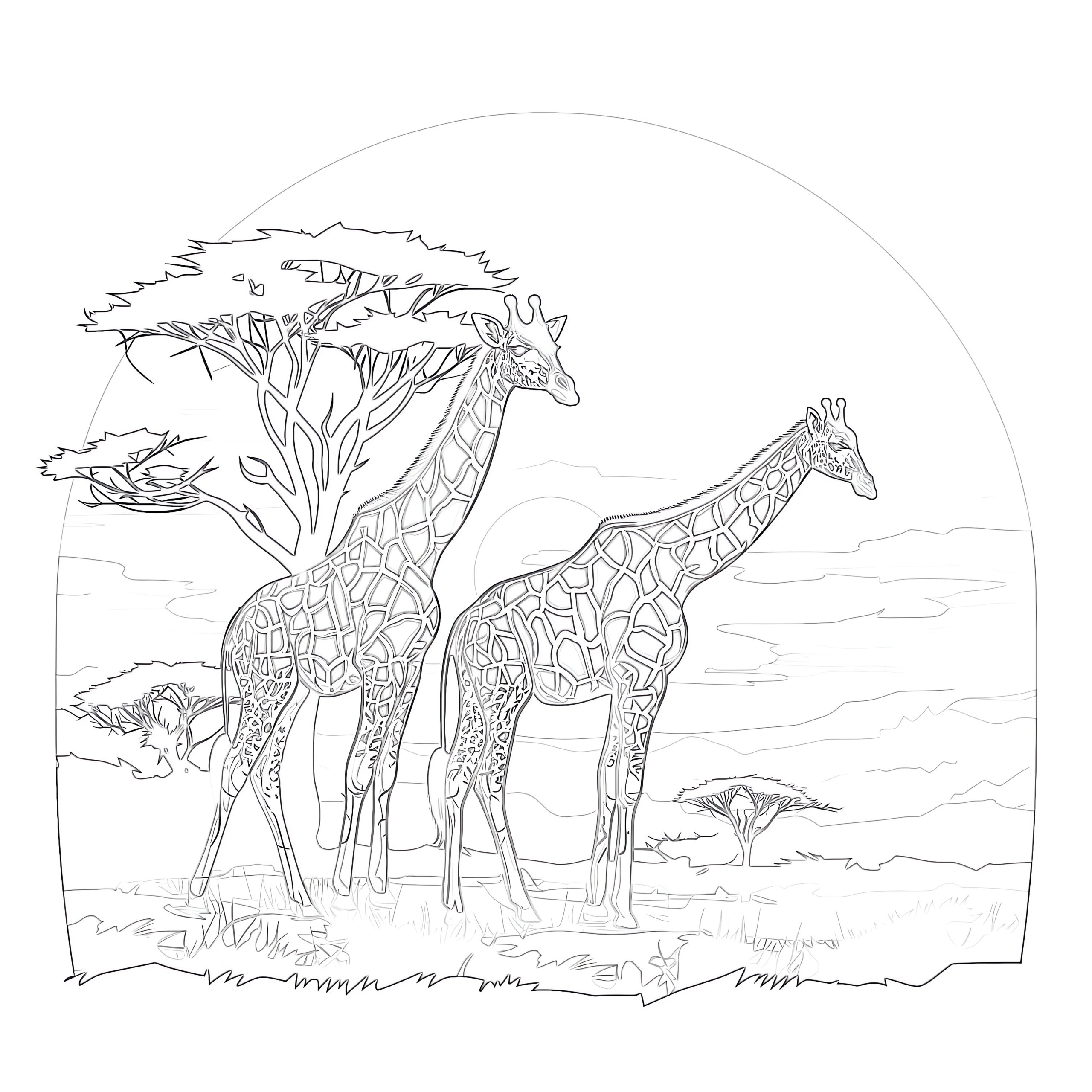 printable coloring pages giraffe