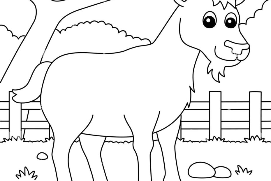 Goat Coloring Page For Kids Stock Vector Image U0026 Art Alamy