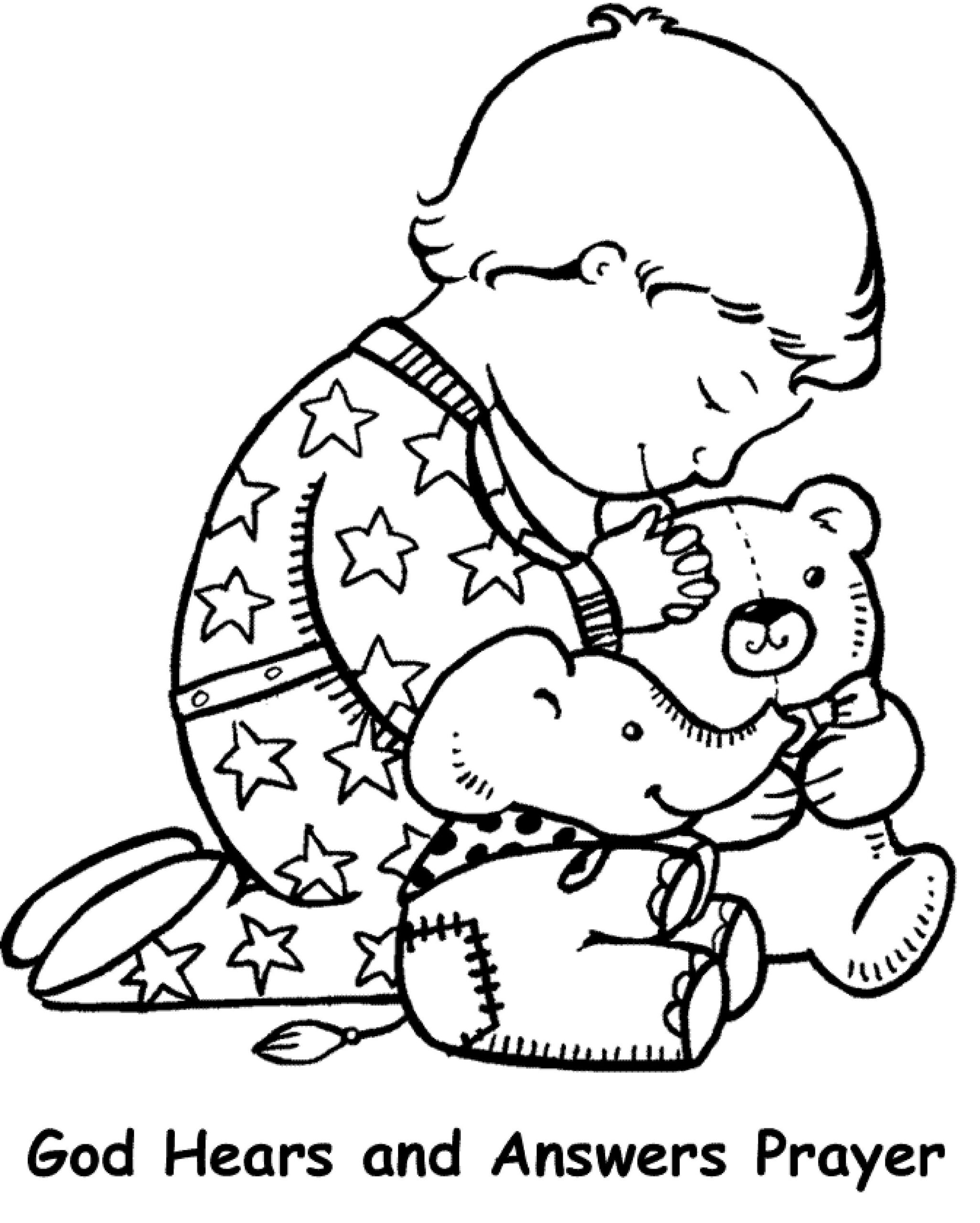 God Hears U0026 Answers Prayer Coloring Page Etsy