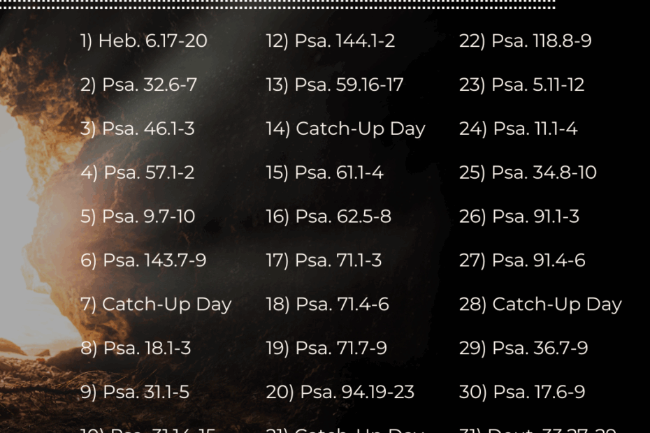 God Is My Refuge January 2024 Scripture Writing Plan Elihu s Corner