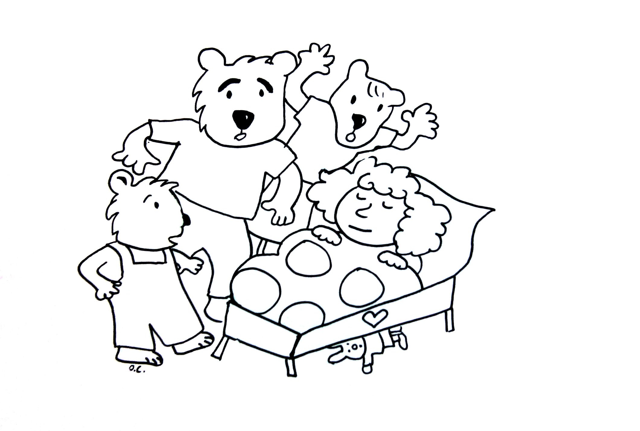 Goldilocks And The Three Bears Tale Coloring Pages For Kids