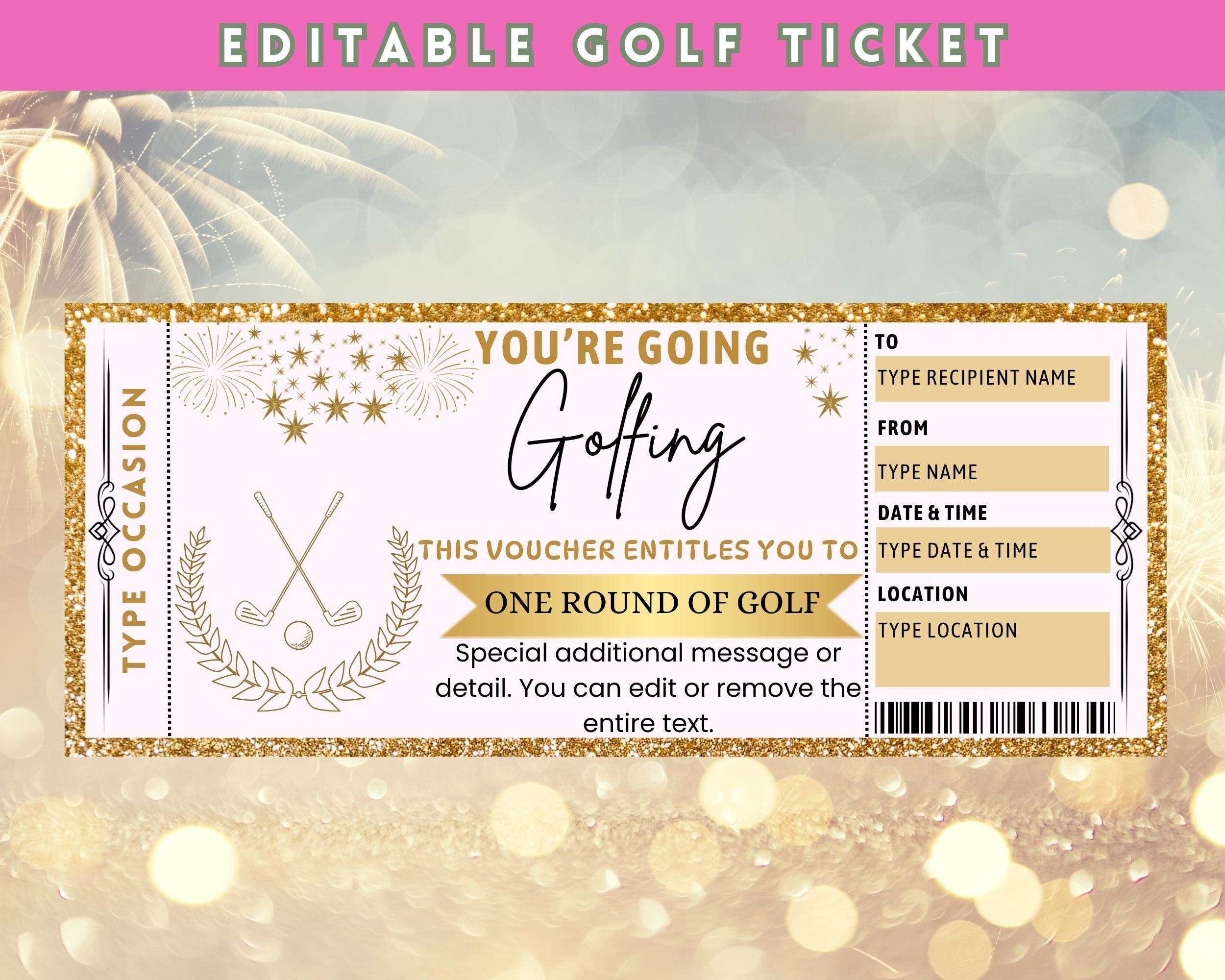 Golf Mulligan Tickets Etsy