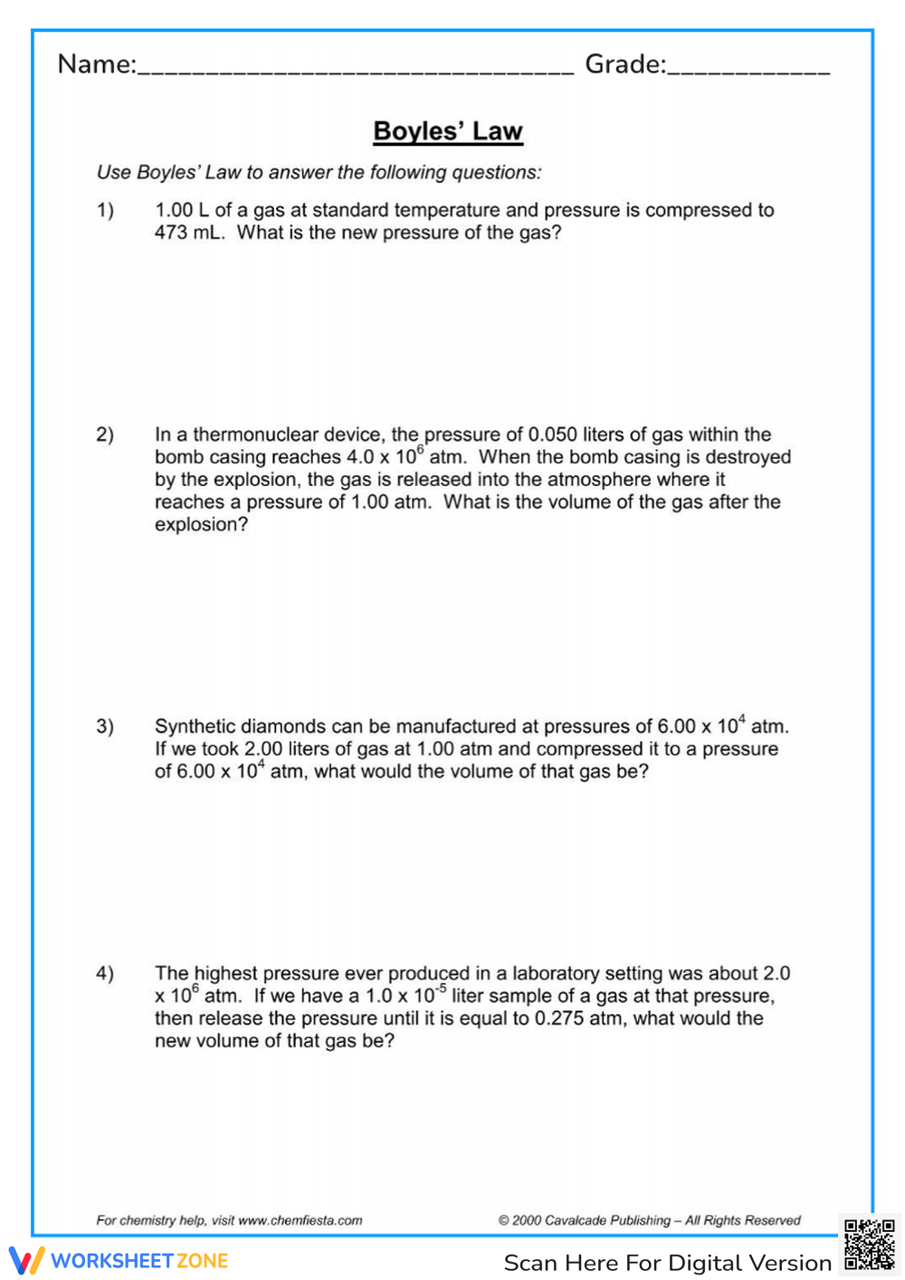 Grade 10 Boyles Law Worksheets 2025