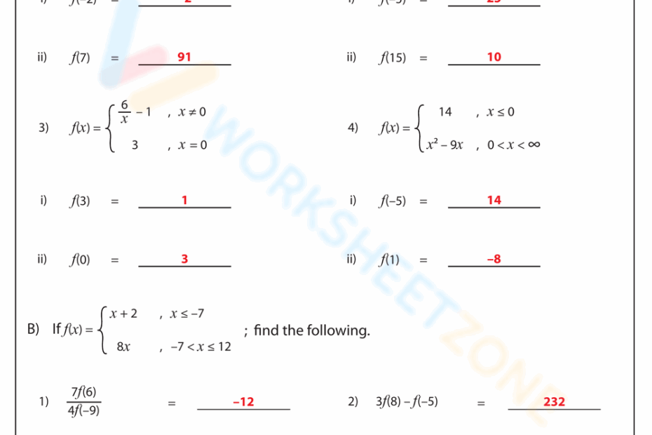 Grade 10 Evaluating Piecewise Functions Worksheets 2024 Worksheets Library