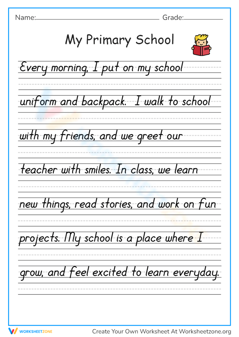 Grade 2 Handwriting Tracing Worksheets 2025