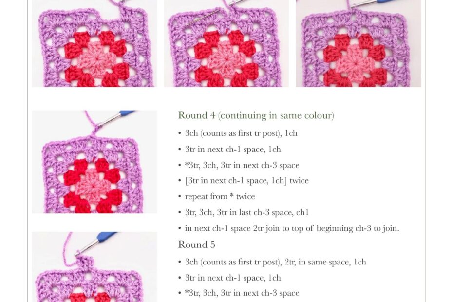 Granny Square Free Crochet Tutorial EMMA LEITH