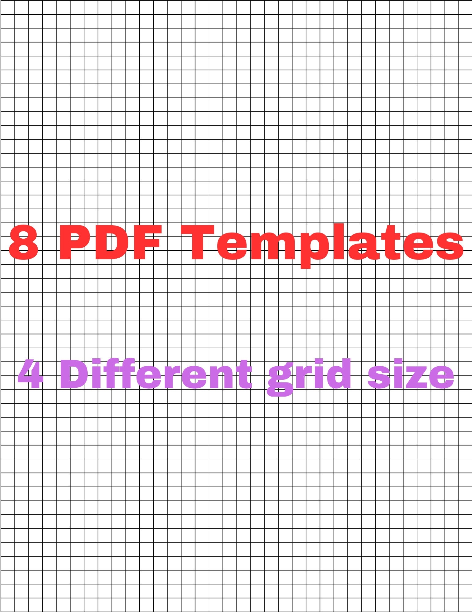 Graph Paper Quad Ruled 4 Grid Sizes 1 5 Inch 1 4 Inch 1 3 Inch 1 