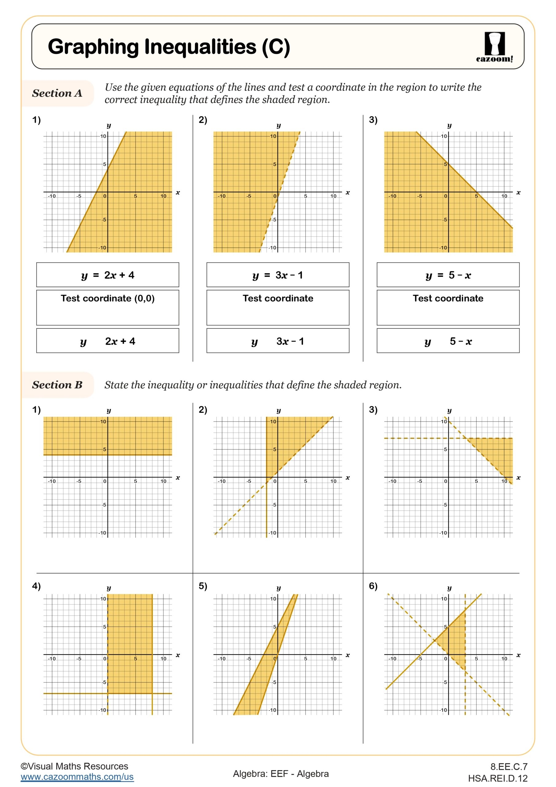 Graphing Inequalities C Worksheet Fun And Engaging Middle 