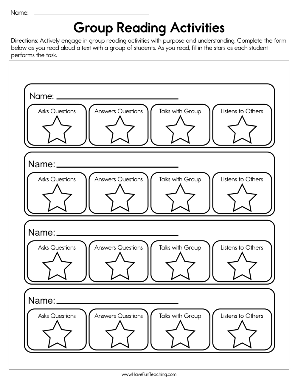 activity worksheets
