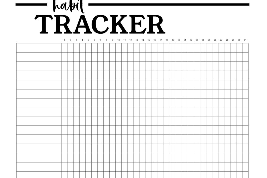Habit Tracker Printable Planner Template Paper Trail Design