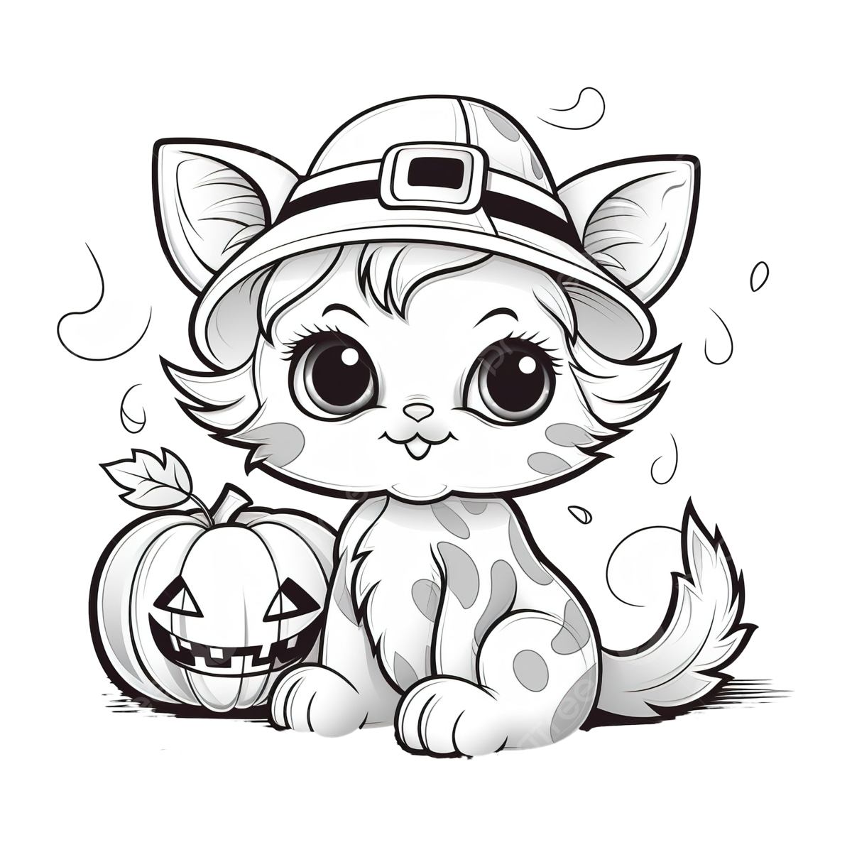 Halloween Cute Cat Line Art Illustration For Coloring Page Cat Drawing Halloween Drawing Rat Drawing PNG Transparent Image And Clipart For Free Download