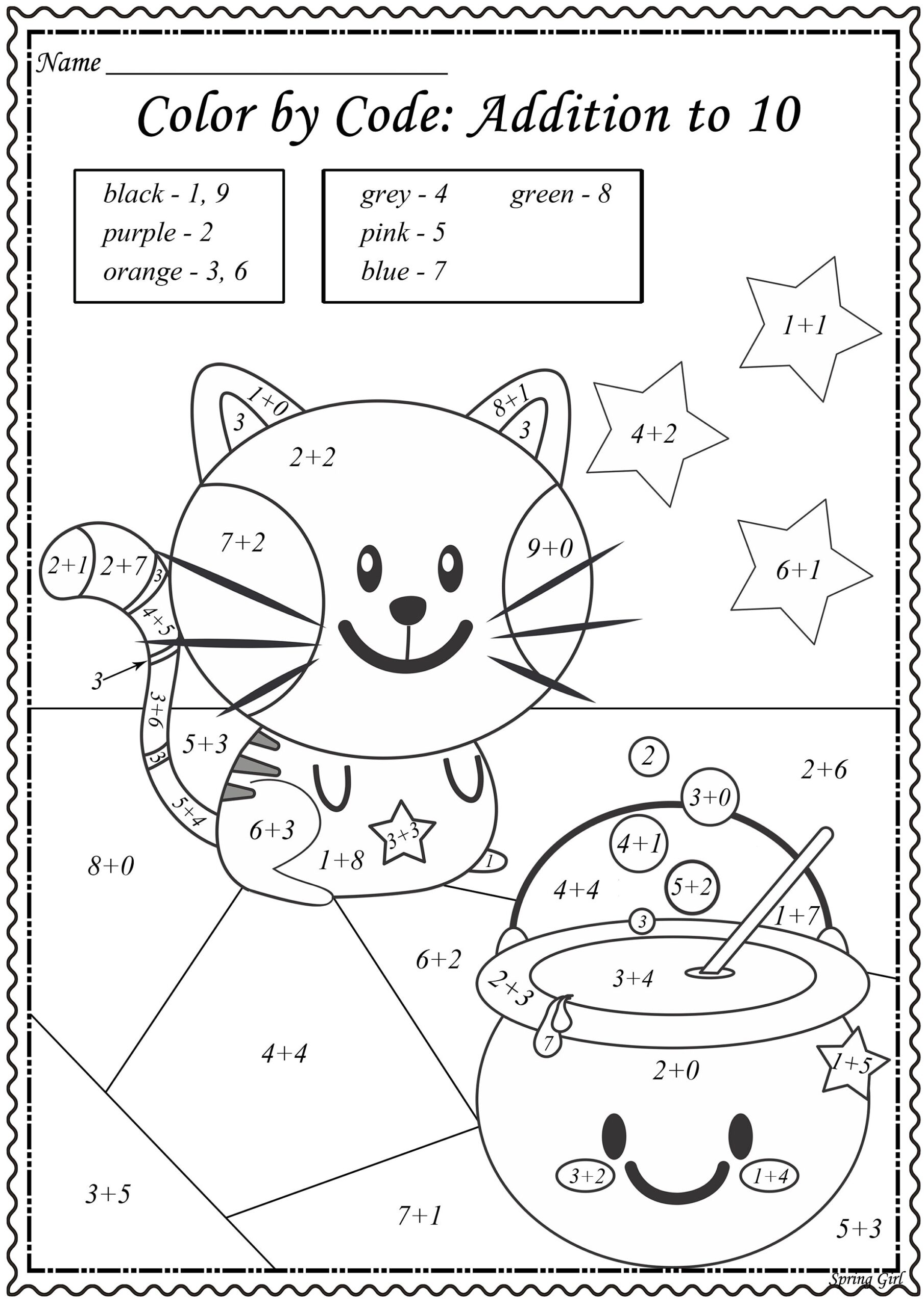 halloween color by number printable