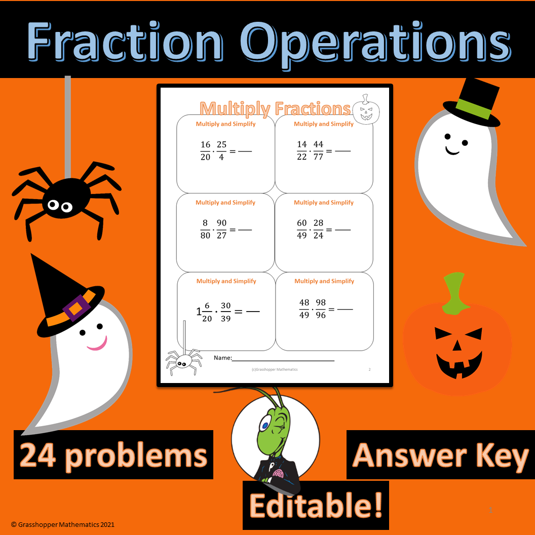 operations with fractions worksheet