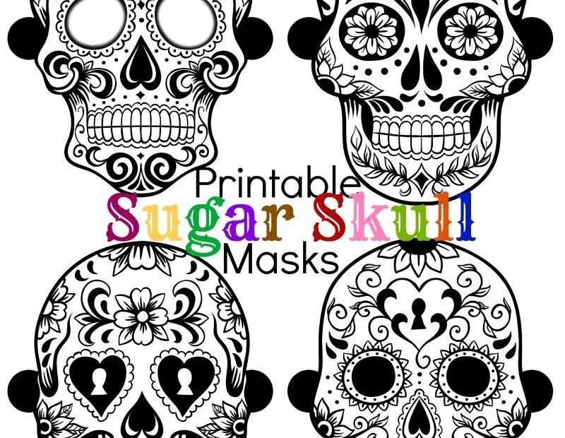 Halloween Printable Sugar Skull Masks See Vanessa Craft