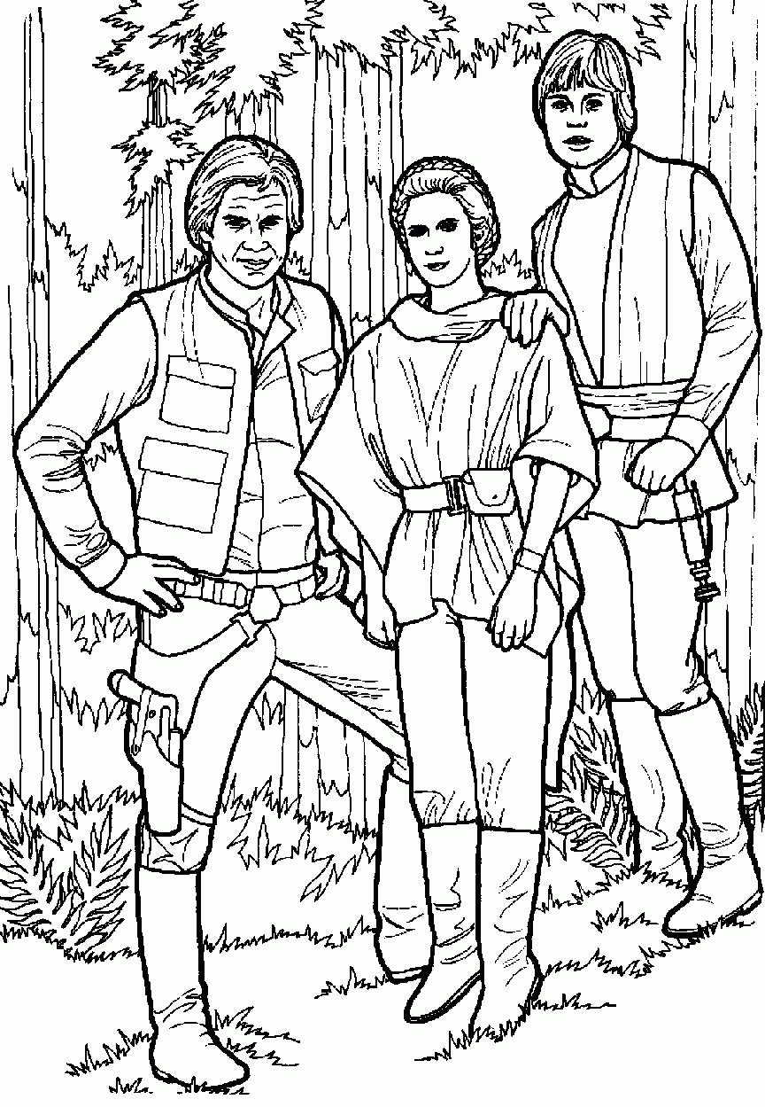 luke skywalker pictures to color