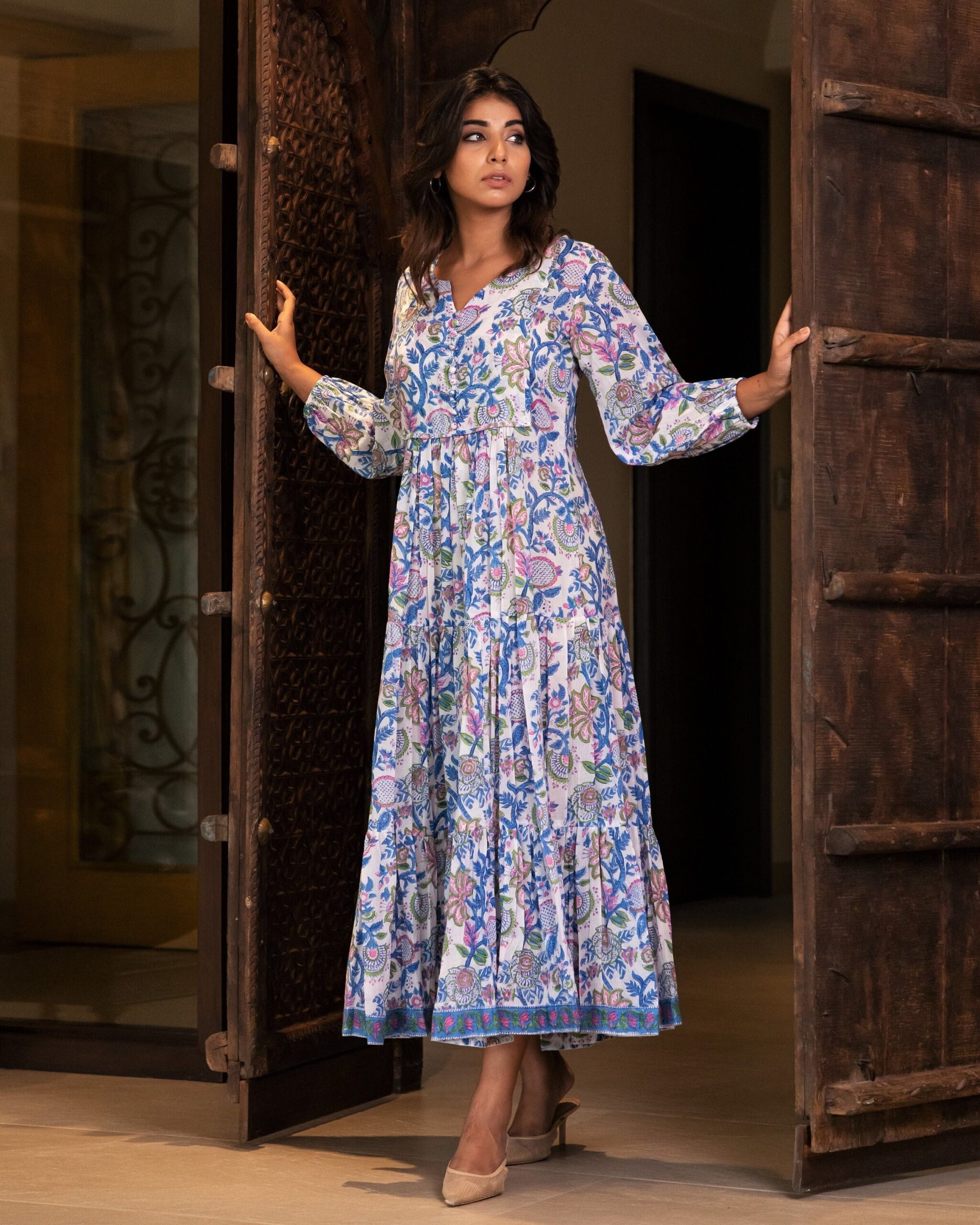 Hand Block Print Dress Block Print Dress Indian Tunic Vintage Bohemian Style Cotton Long Gown Printed Dress Gift For Her Summer Dress Etsy