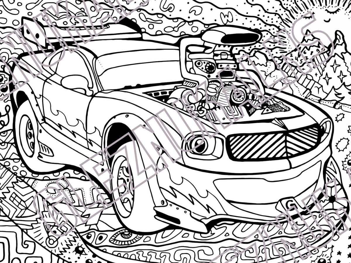 Hand drawn Muscle Cars Coloring Pages With 33 Detailed Designs Digital Download Printable Adult Coloring Book PDF Original Artist Etsy Australia