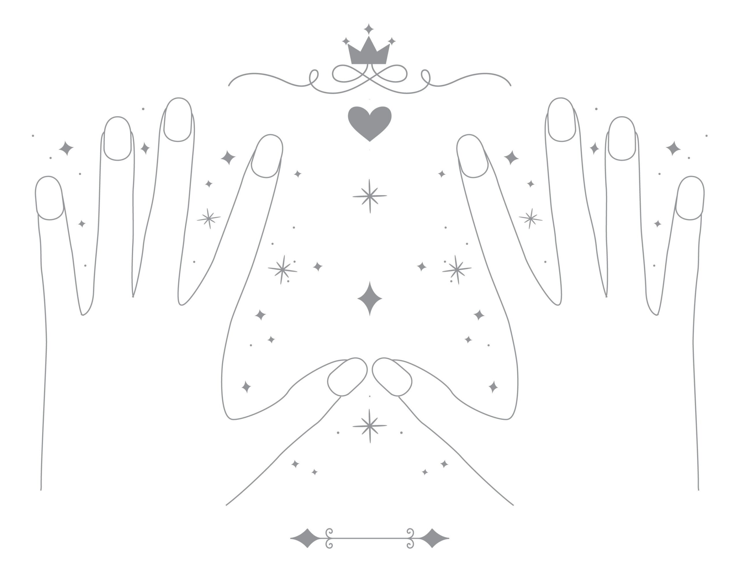 Hand With Nails Manicure Template To Color Etsy UK