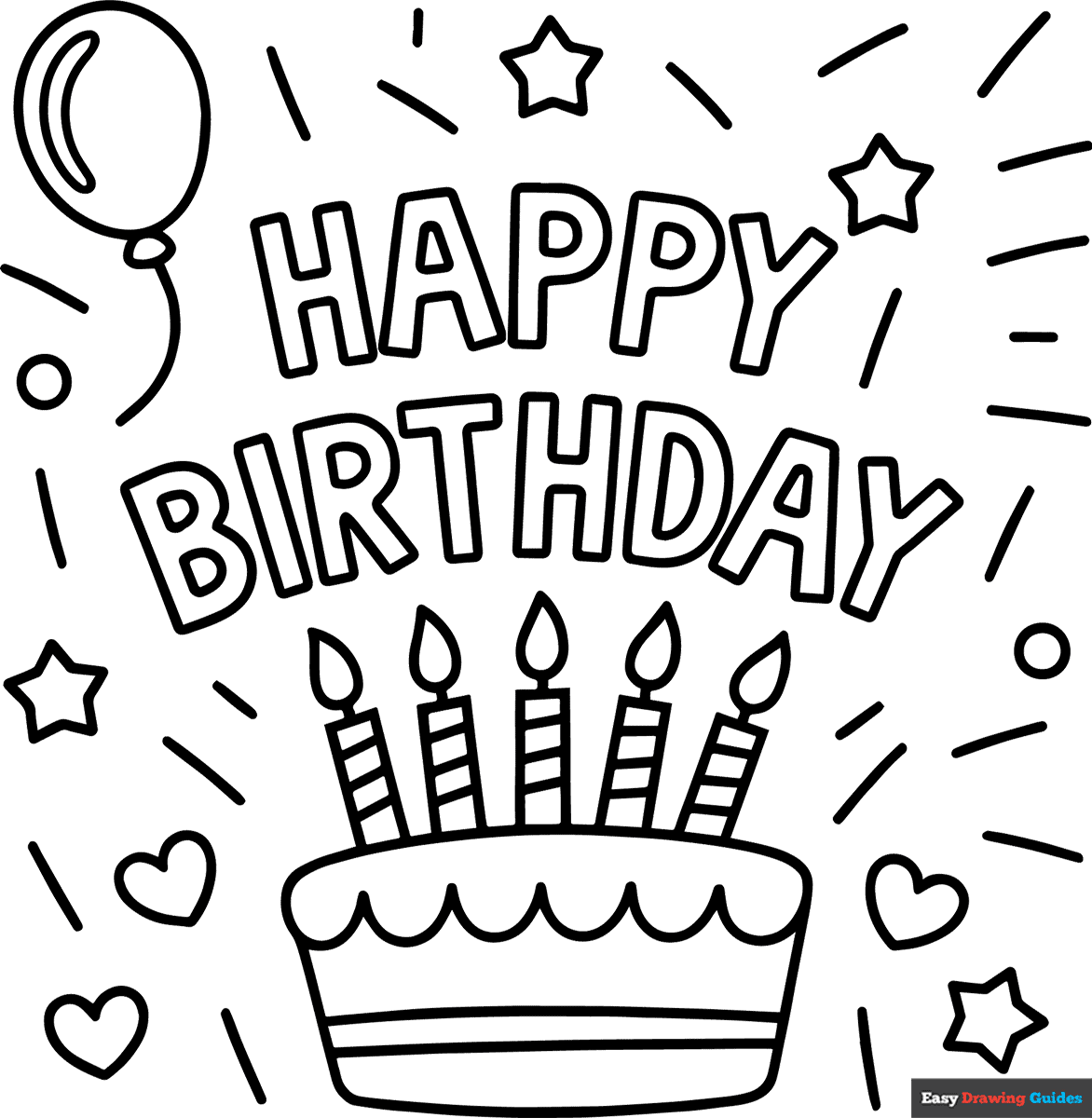 birthday card coloring printable
