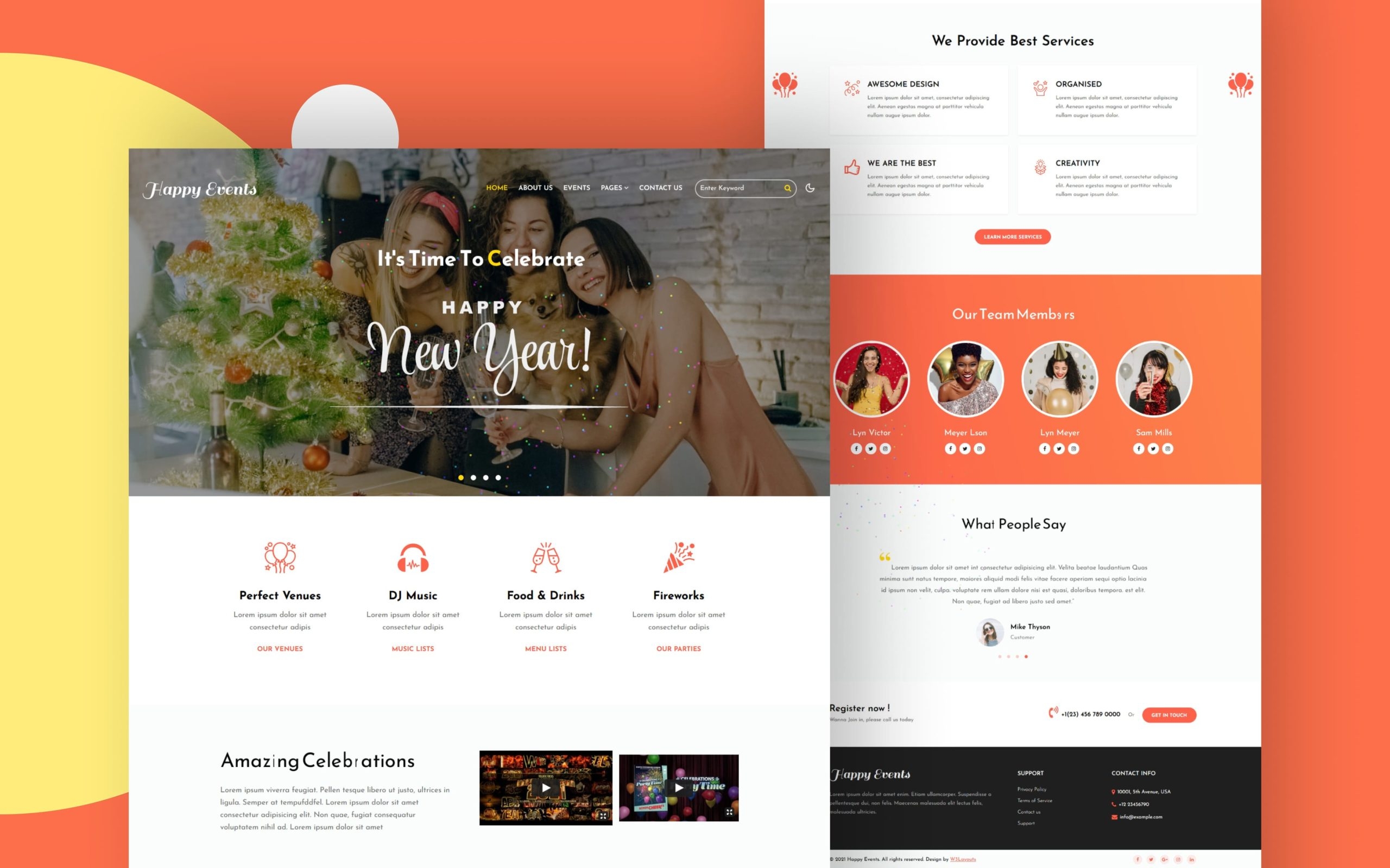 Happy Events Website Template W3Layouts