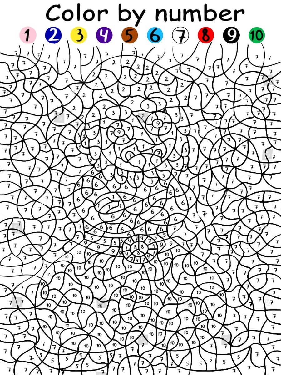 Hard U0026 Difficult Color By Number ColoringbyNumber Com Worksheets Library