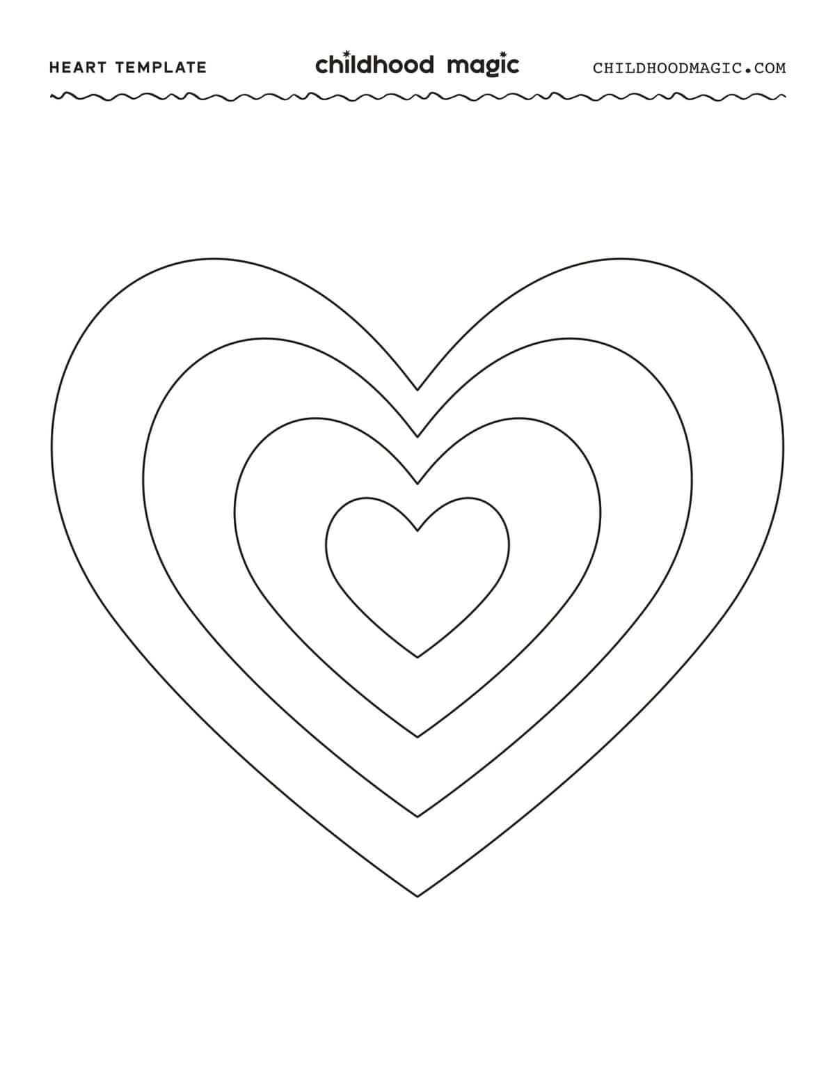Heart Template Coloring Page Childhood Magic