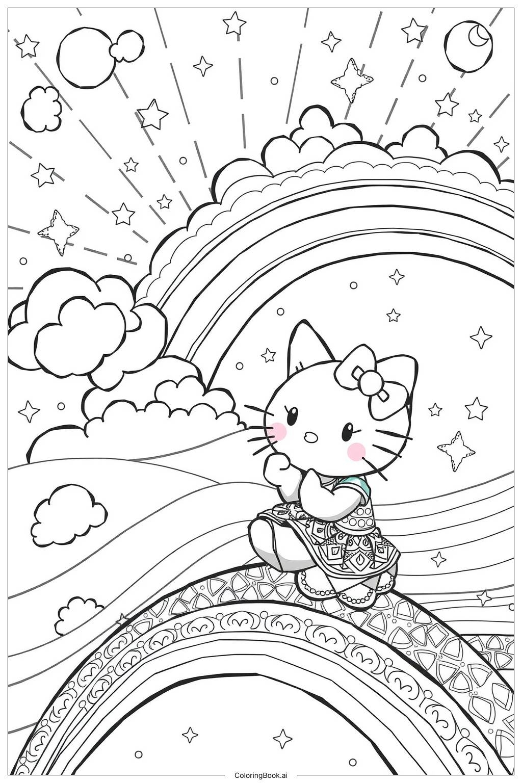 printable coloring pages of hello kitty