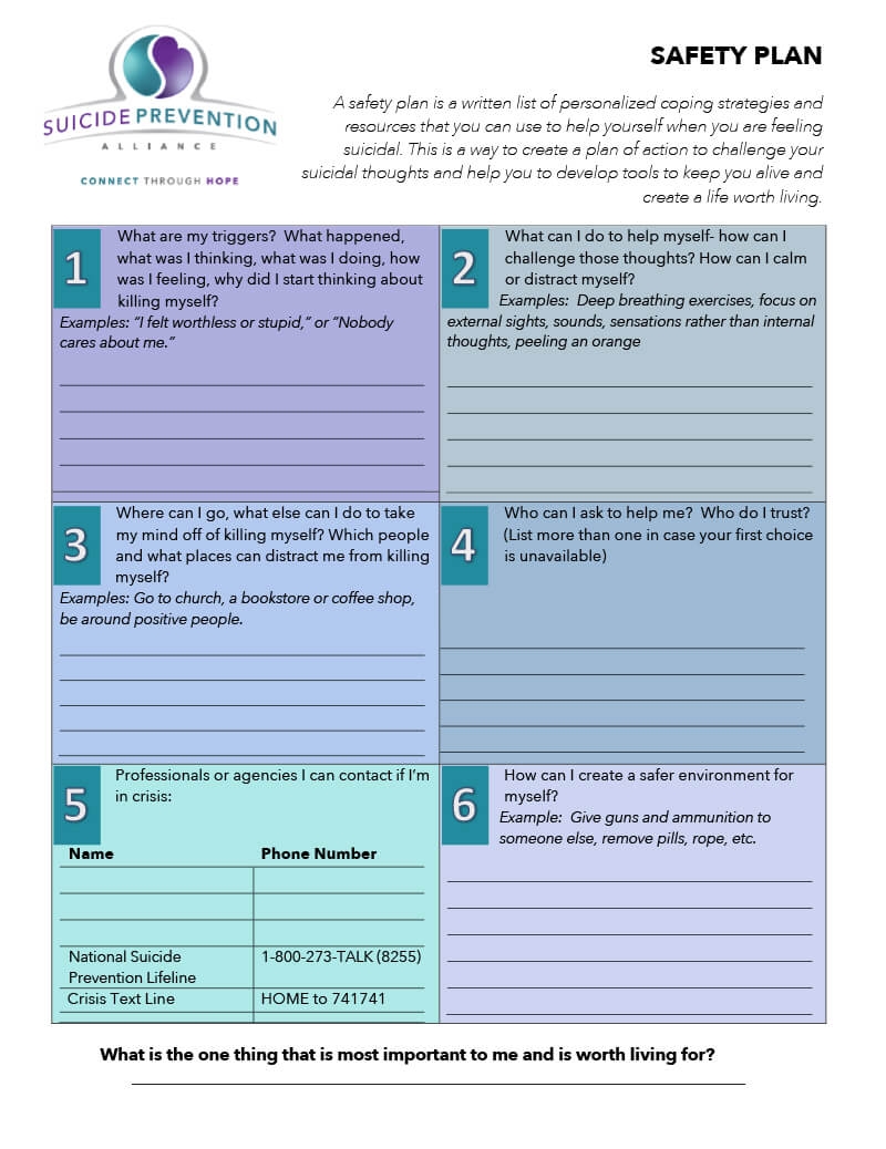 Helpful Handouts Suicide Prevention Alliance