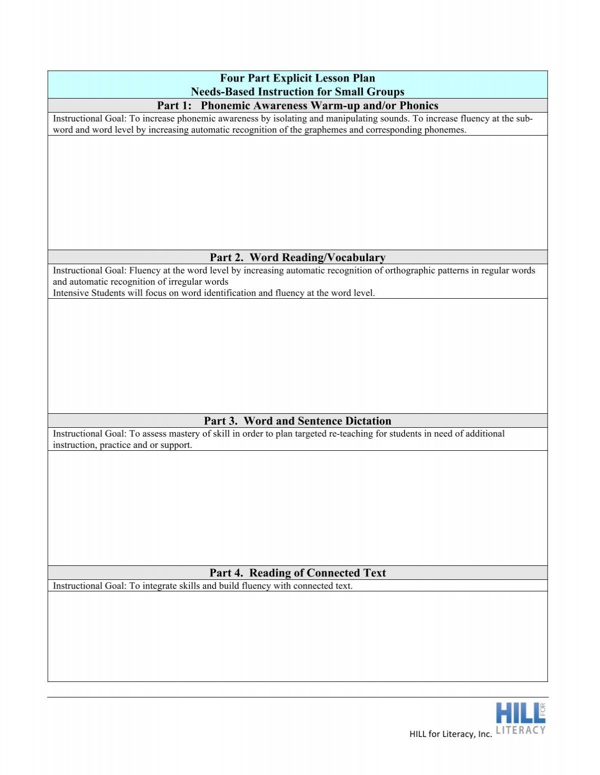 HILL Four Part Explicit Lesson Plan Template V2