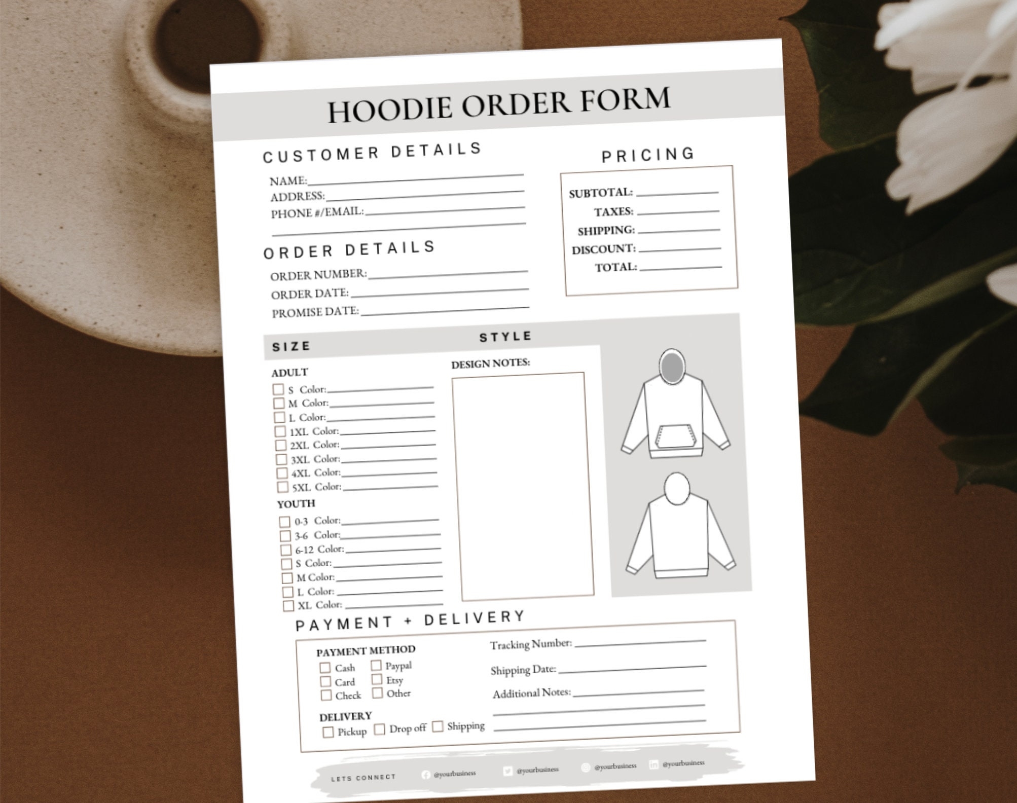 custom hoodoe sweatshirt order form template free printable