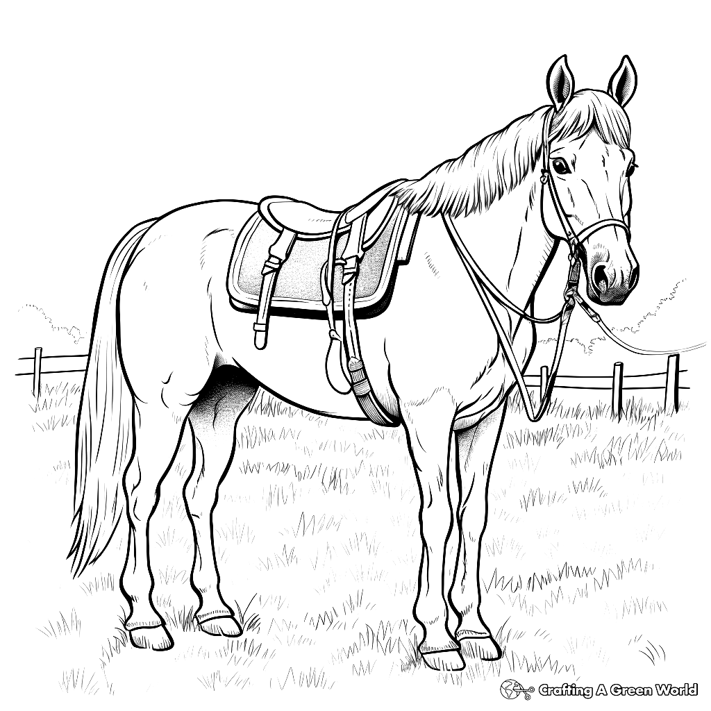 Horse With Saddle Coloring Pages Free U0026 Printable 