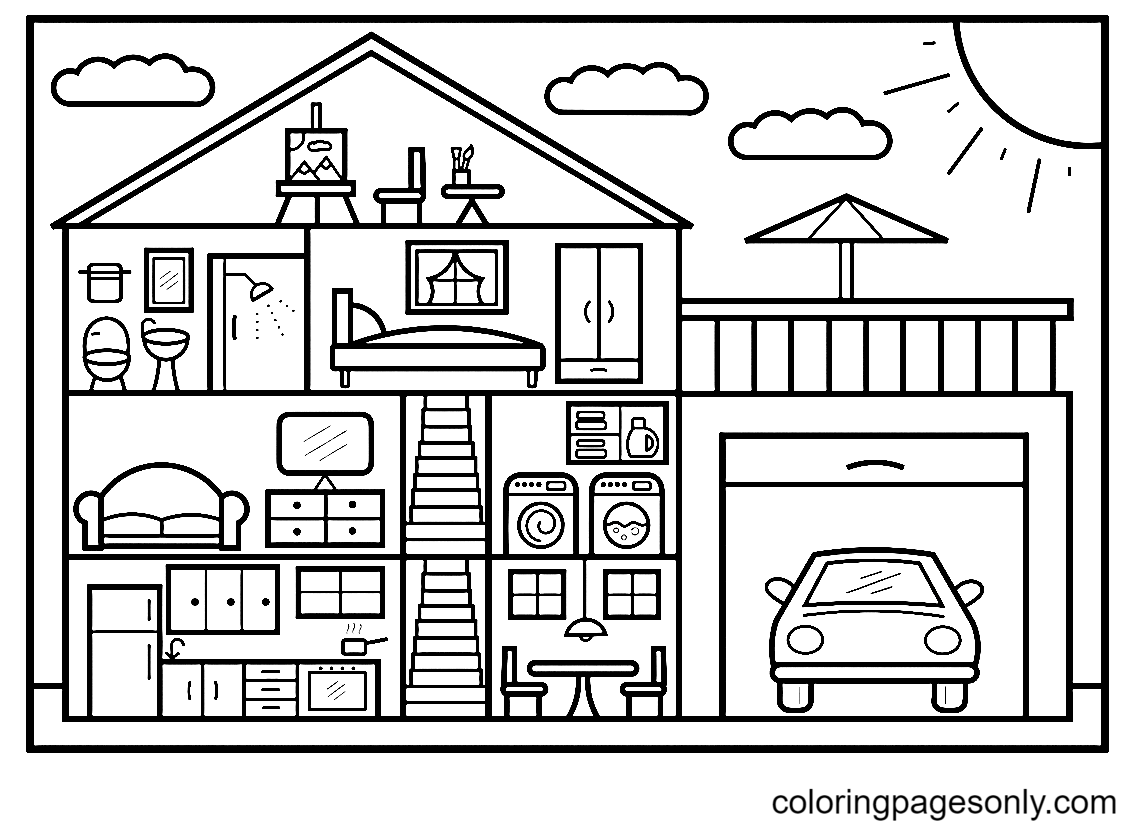House Coloring Pages Free Printable