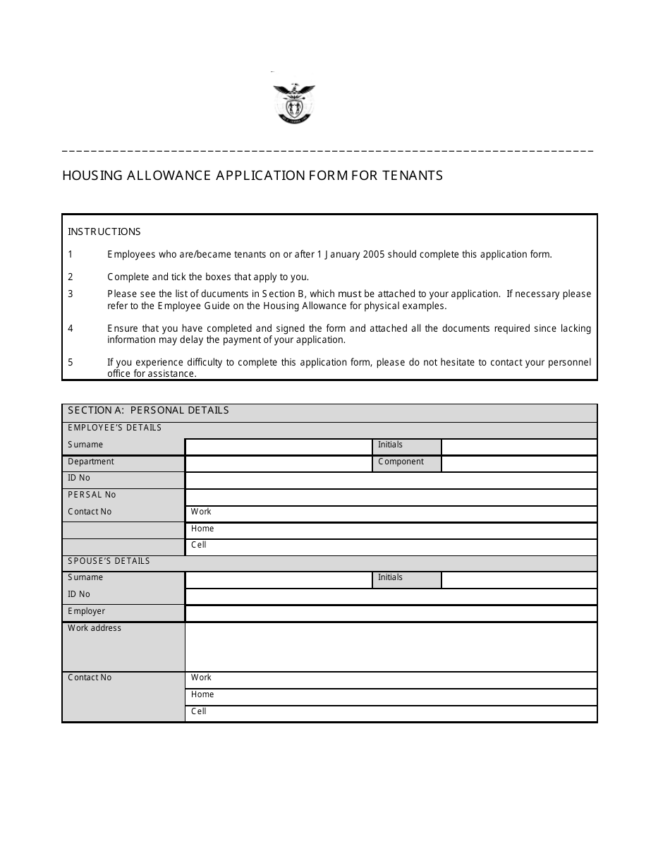 housing allowance worksheet
