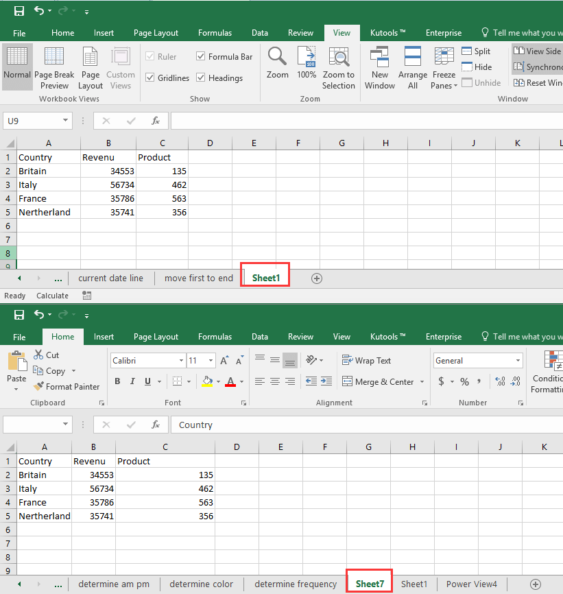 How To Compare Two Worksheets In Same Workbook Or Different Workbooks 