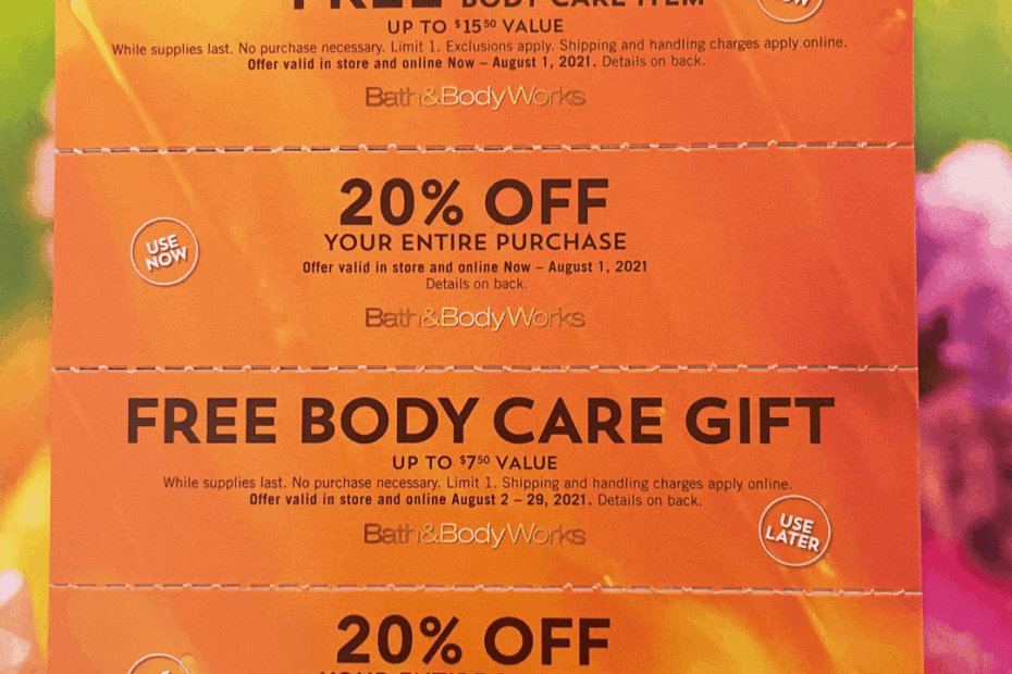 How To Get On The Bath And Body Works Mailing List For Free Coupons