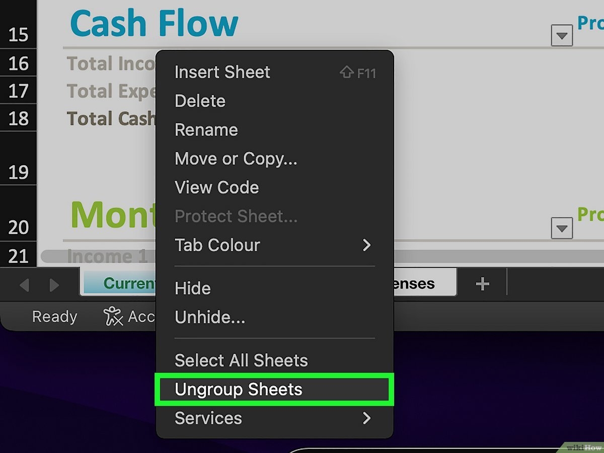 group worksheets in excel