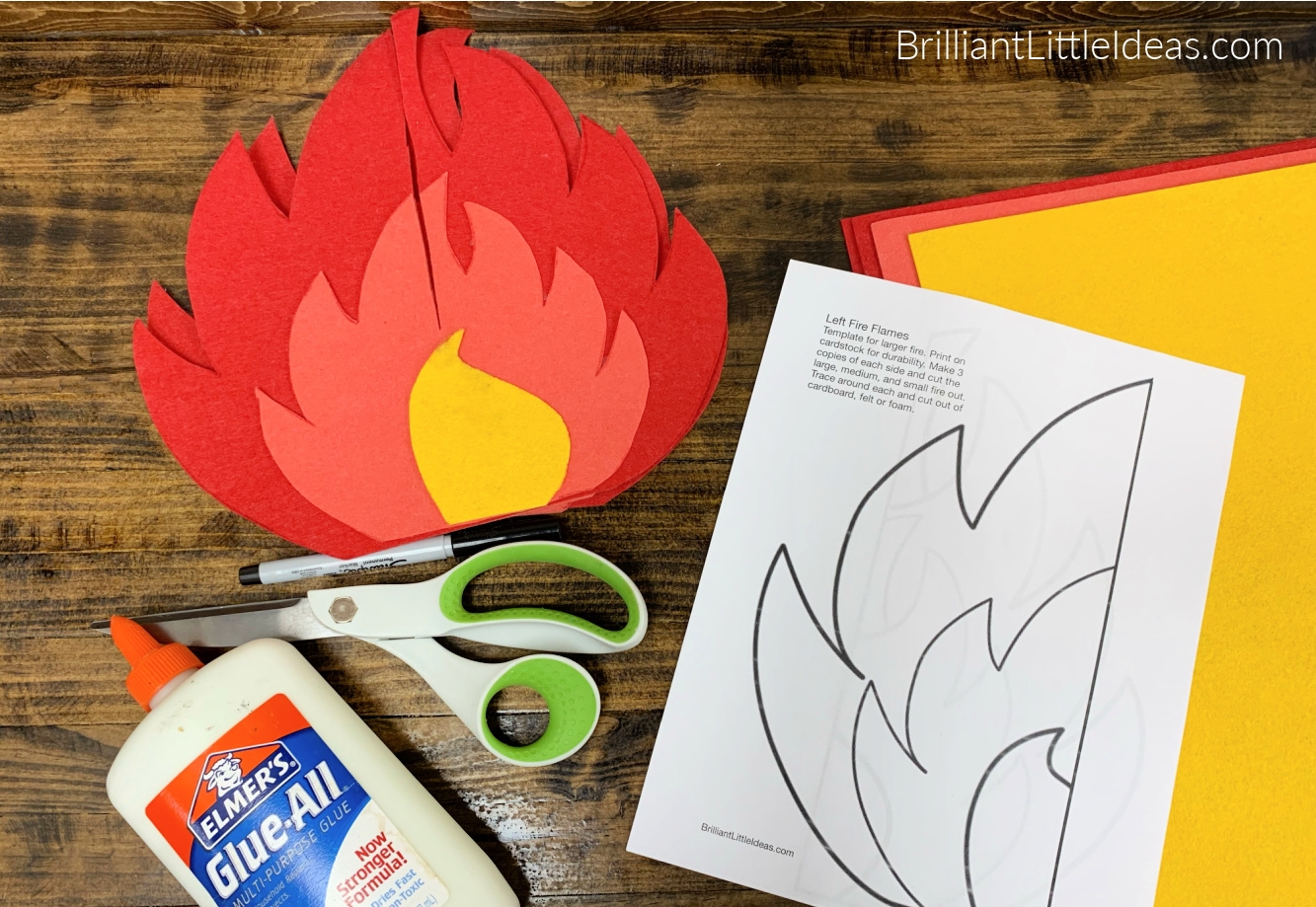 How To Make 3D Fire Flames With Printable Template Brilliant 